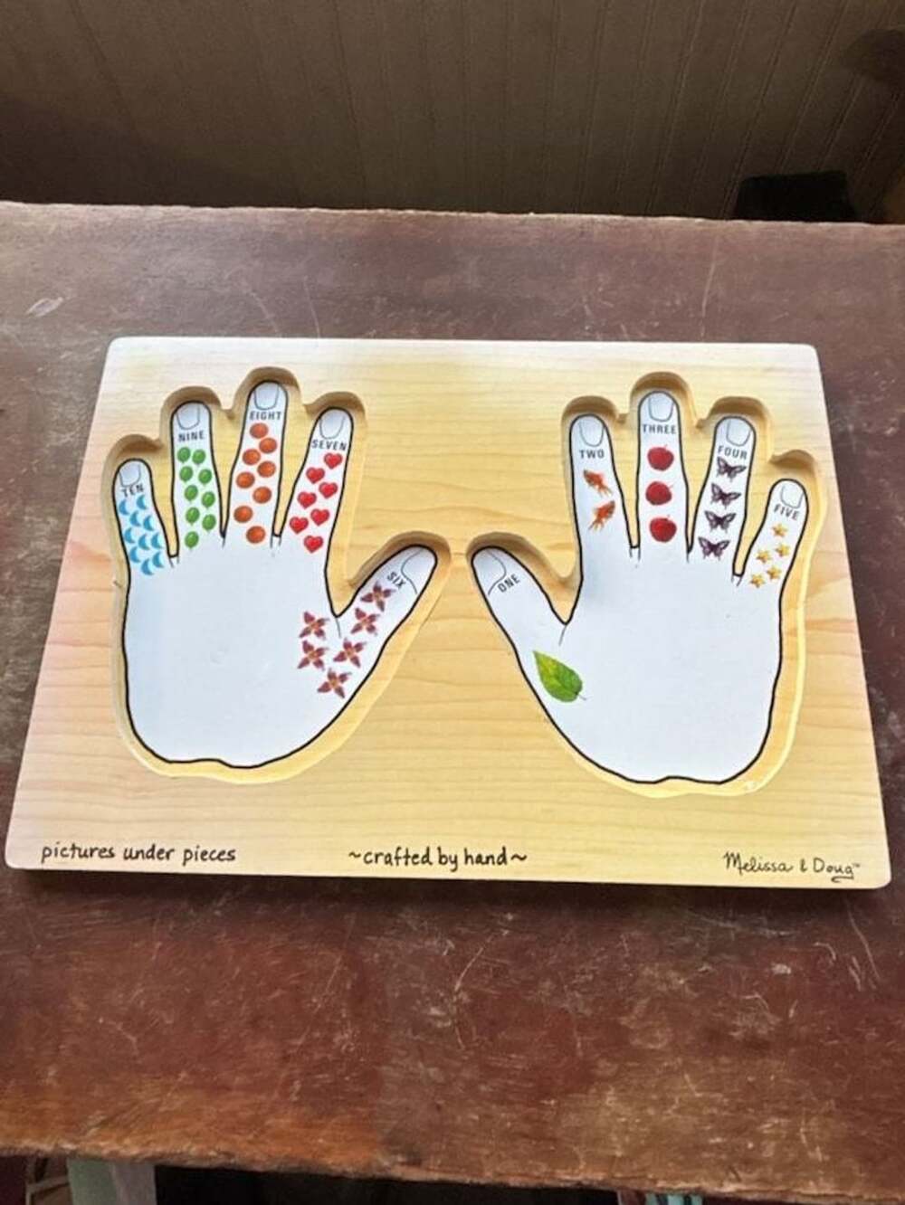 Melissa & Doug Hands Peg Easy-Grip Wooden Counting Puzzle
